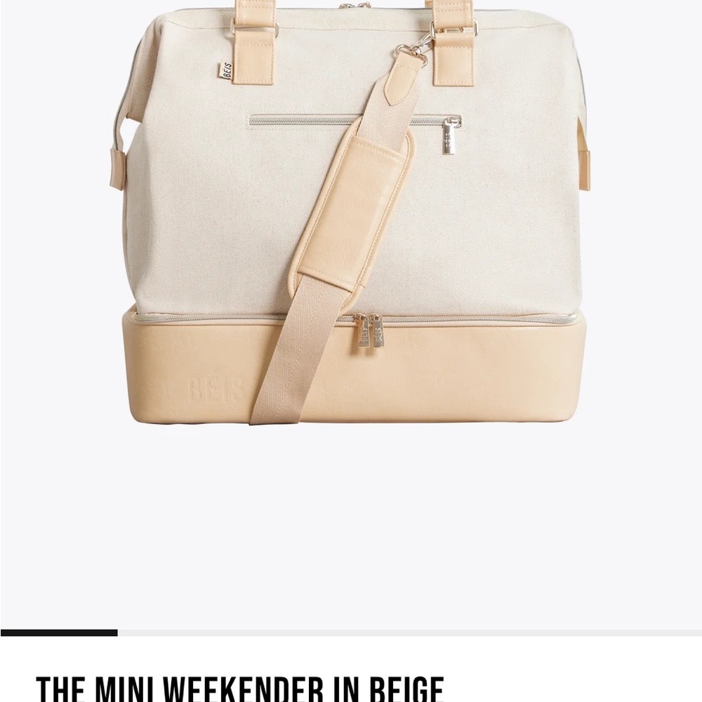 Beige Mini Weekender Bag